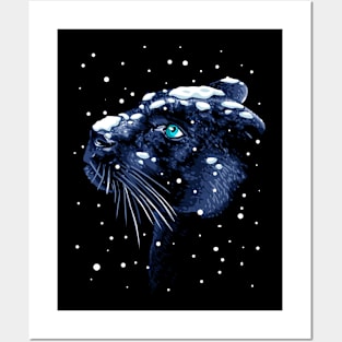 Snowing Panther Posters and Art